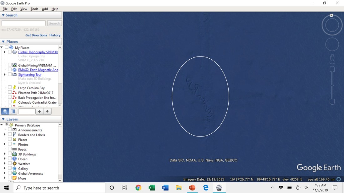 Figure 3 Oxbows in closer view of circled region from Fig 2